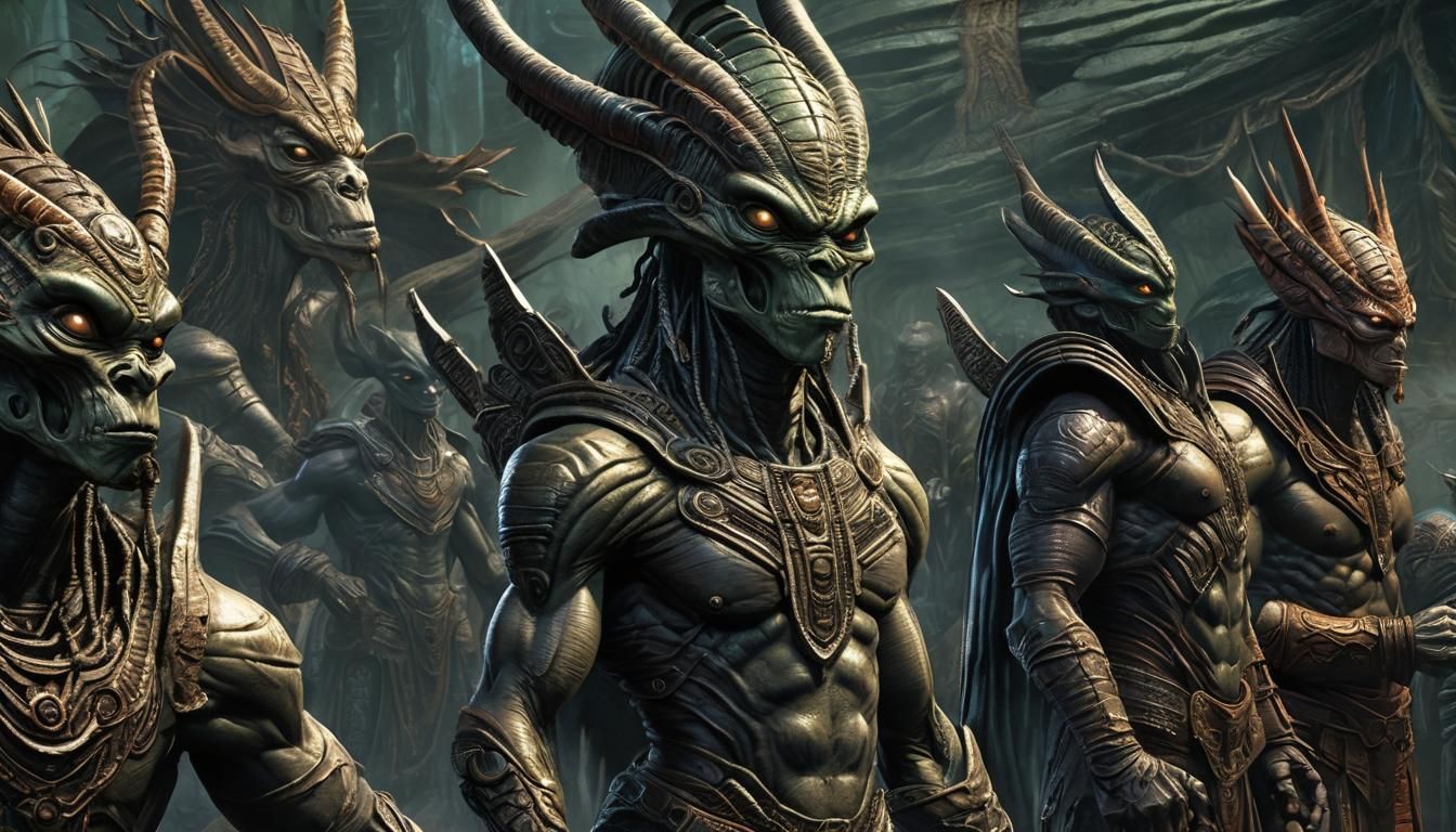 Alien Tribe in Regalia: Comic Book Art