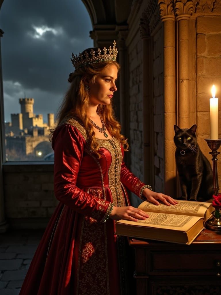 Eleanor of Aquitaine in Candlelit Splendor