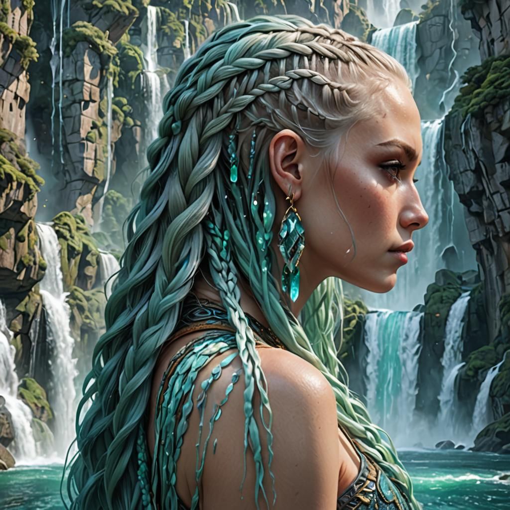 Surreal Waterfalls Flowing from Mind, Digital Art