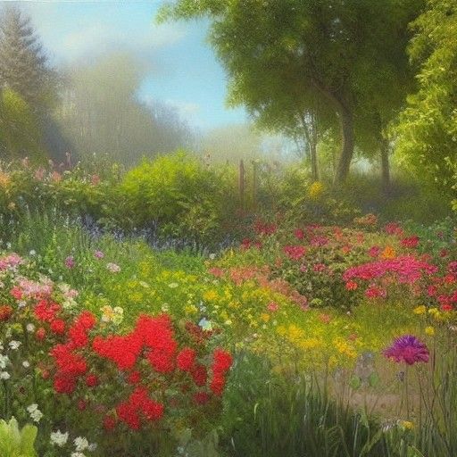 Secret Flower Garden: Oil Painting