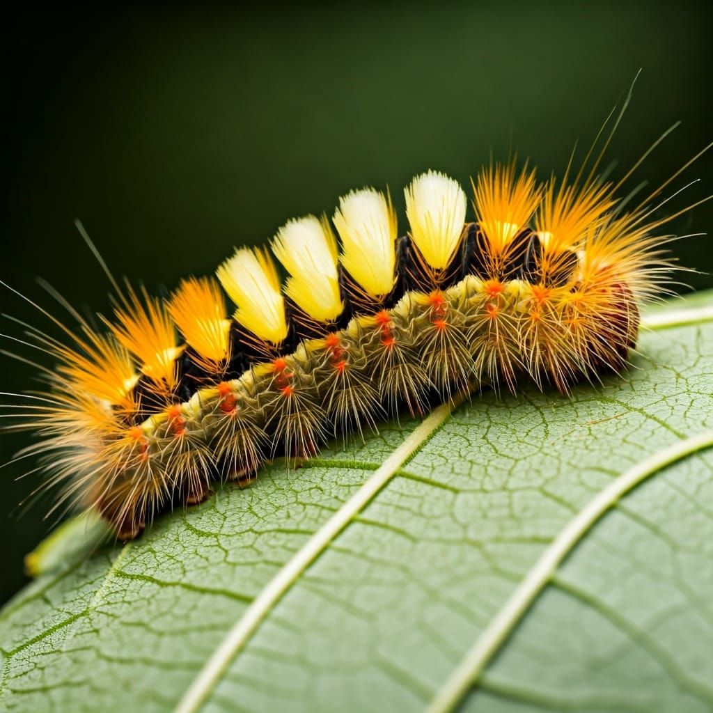 A Sycamore Moth Caterpillar