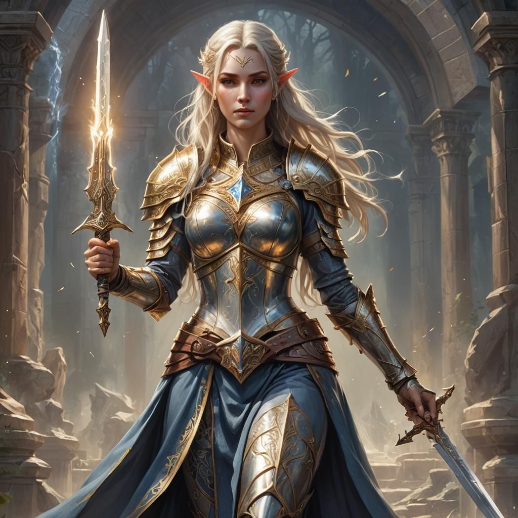 Noble Elven Paladin: Seraphine, Beacon of Hope