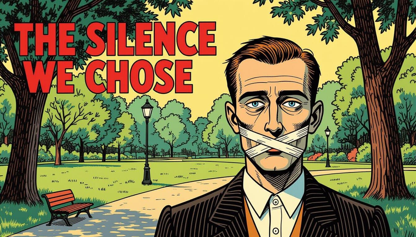 Man in Park Graphic Novel Illustration