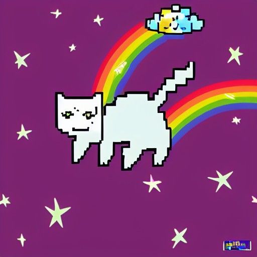 Pixel Art Pop Tart Cat Rainbows in Space