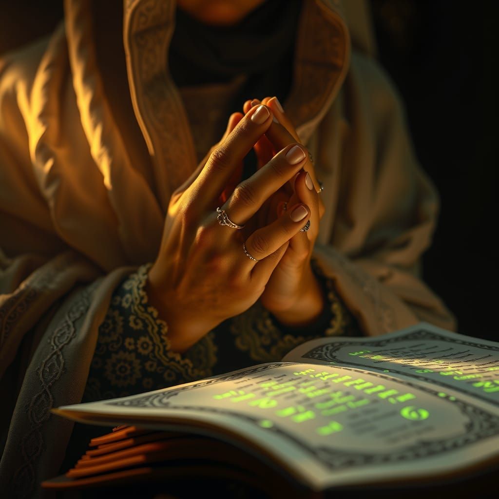 Devout Figure in Reverent Prayer, Digital Art