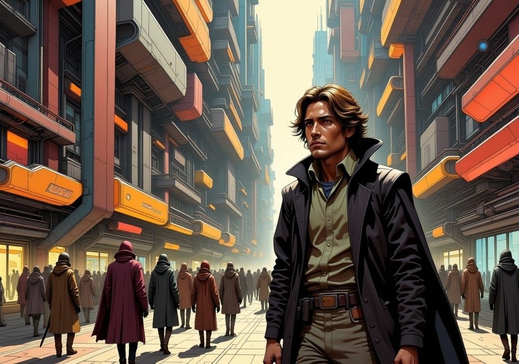 Spectacular Fantasy Cityscape in Moebius Style