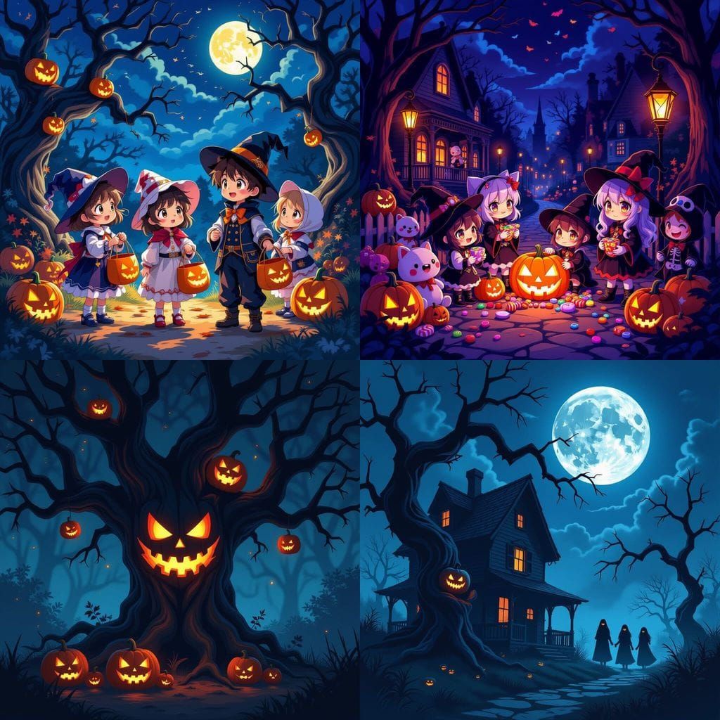 Twisted Trick-or-Treat Anime Scene