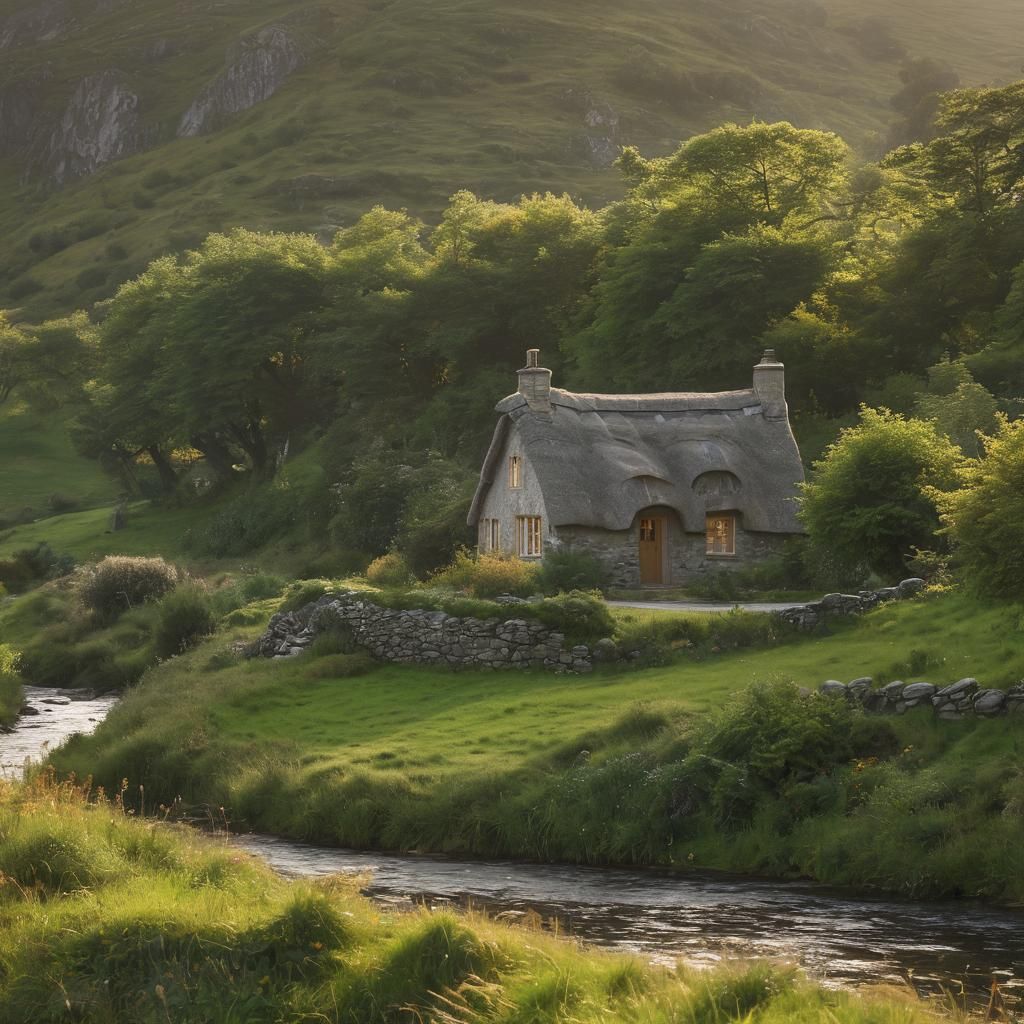 Idyllic Highland Cottage in Soft Natural Light