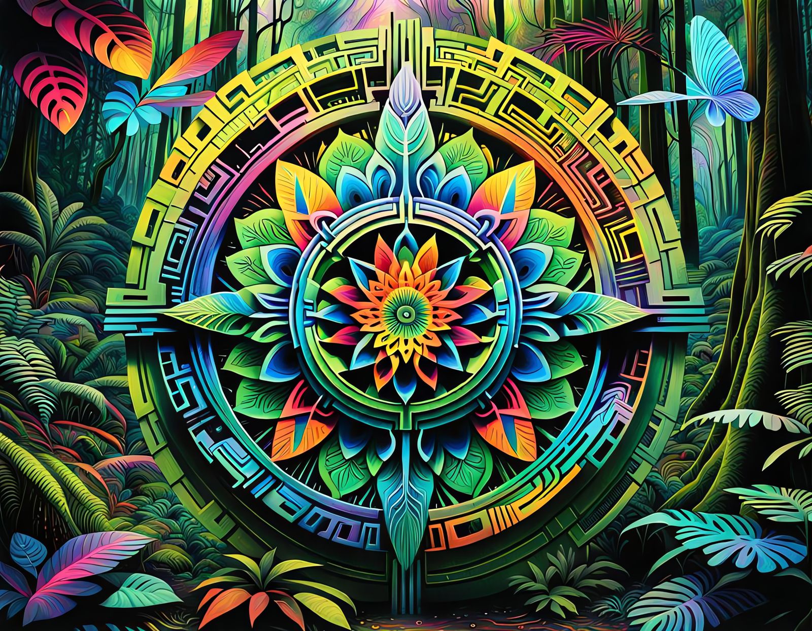 Mandala in jungle,  21mar24