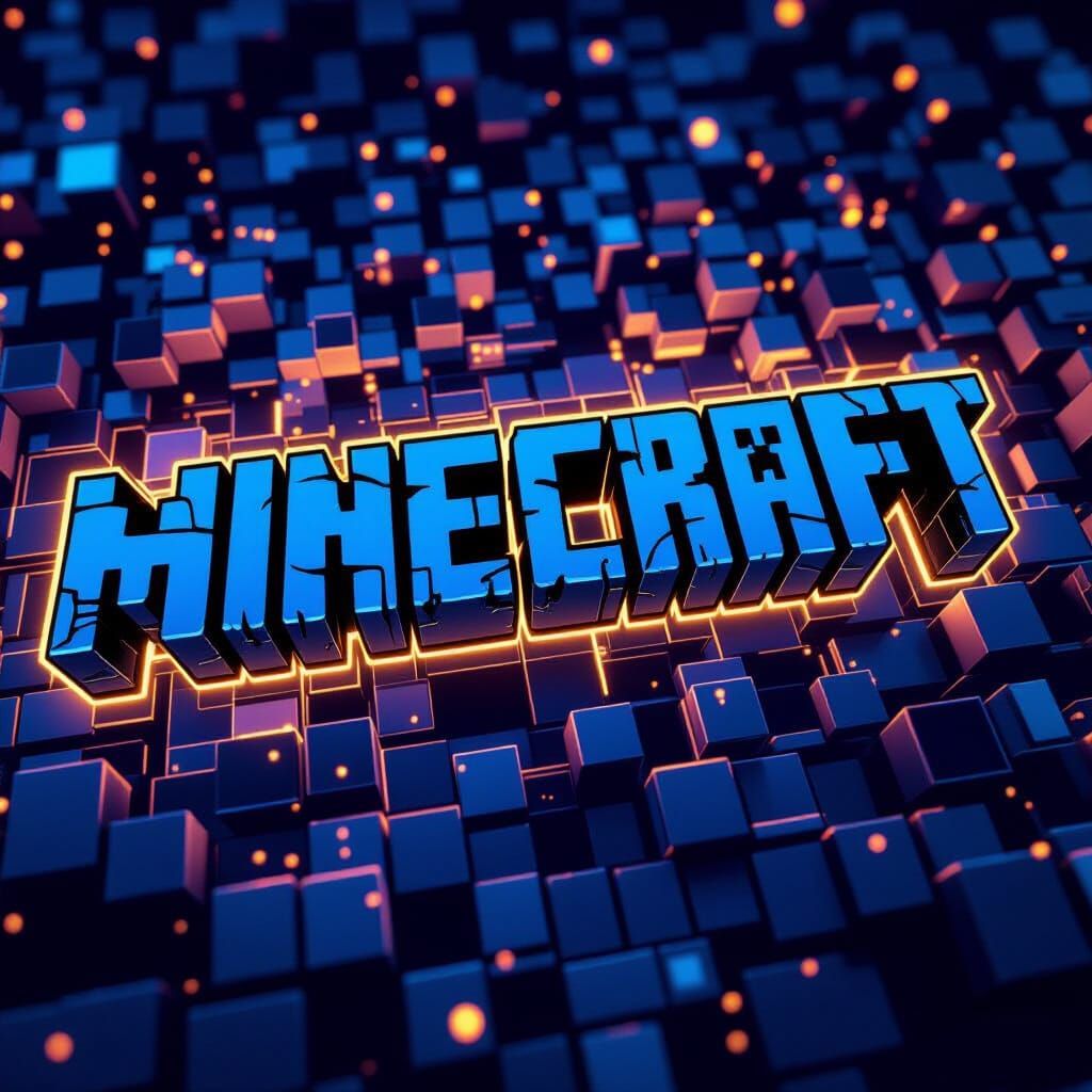 Minecraft Letters in 3D Digital Style