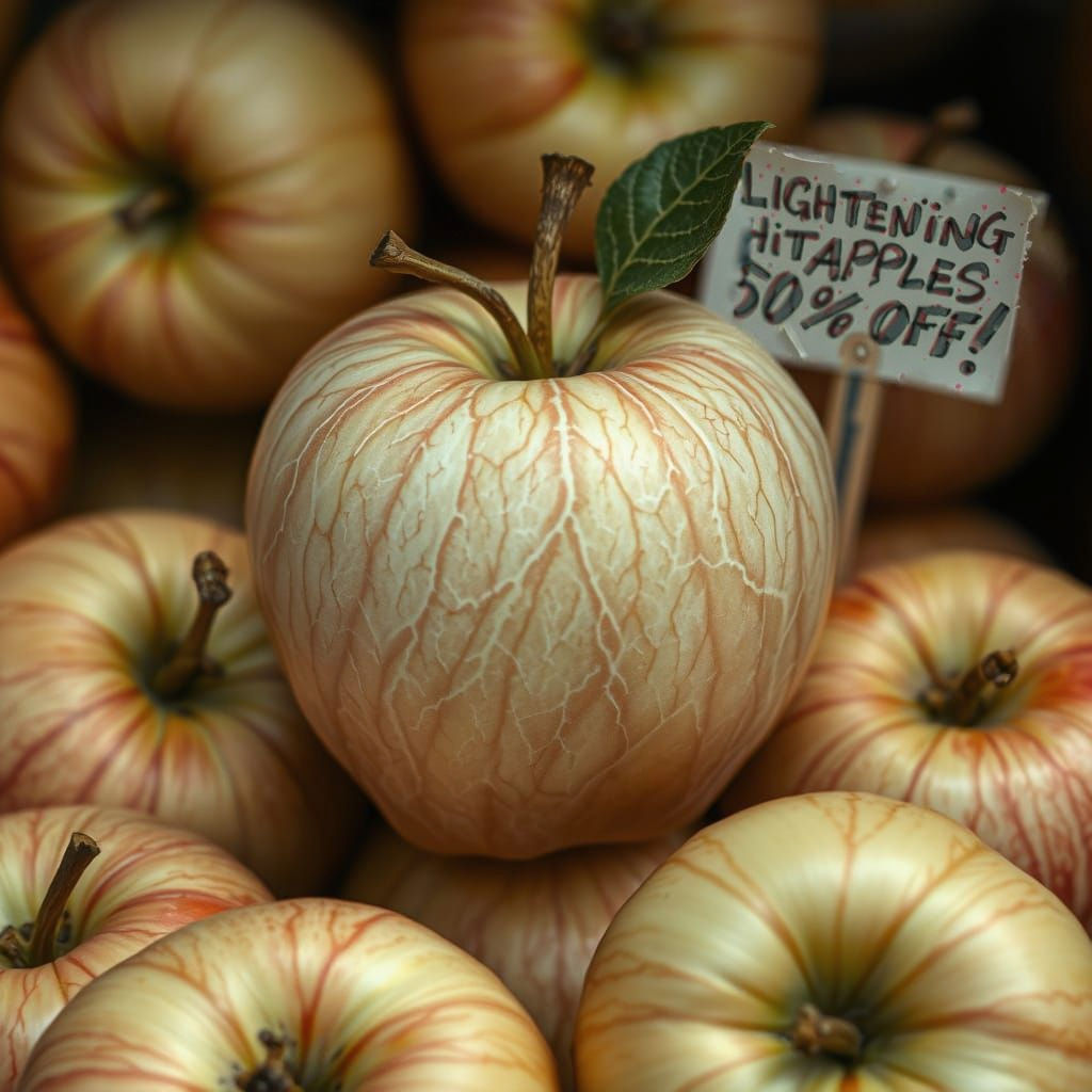Lichtenberg Peel-scarring on apples hit by lightning.