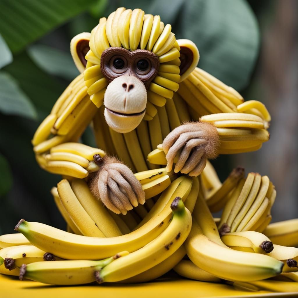 Banana Monkey Eating Bananas: A Whimsical Creation