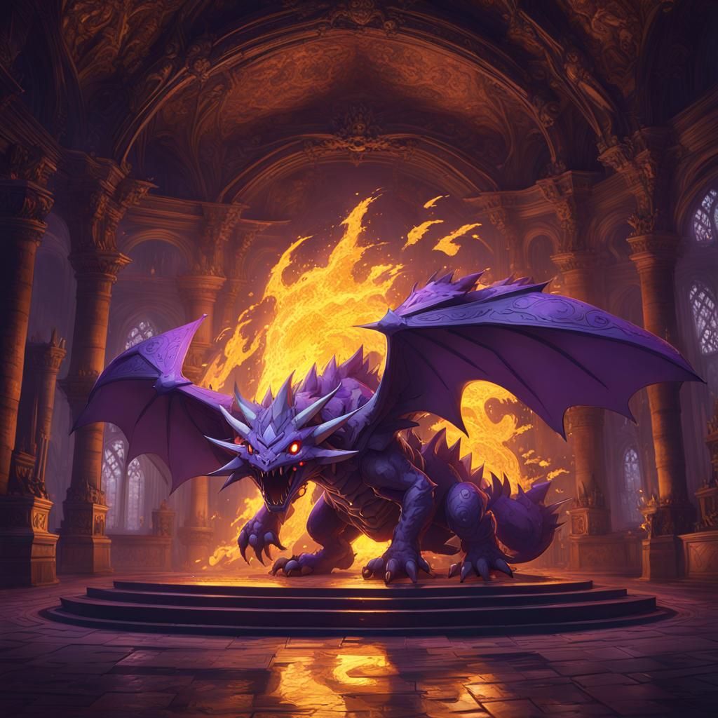 Mega Fire Pokémon in Dark Fantasy Style