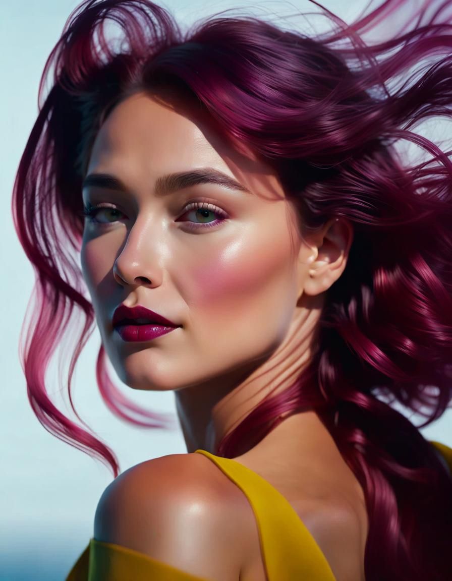 Hyperrealistic Woman with Holographic Elements