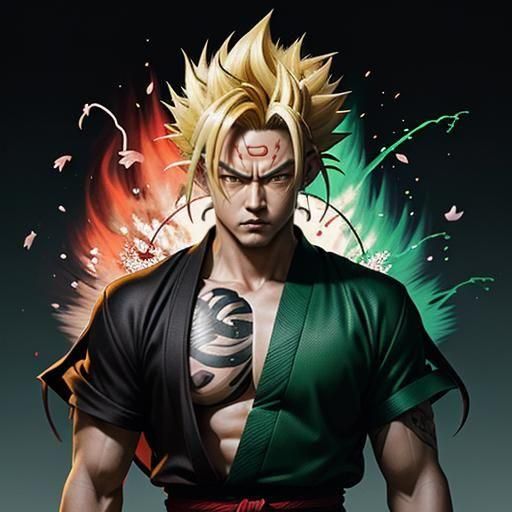 Anime Warrior: Super Saiyan with Katana