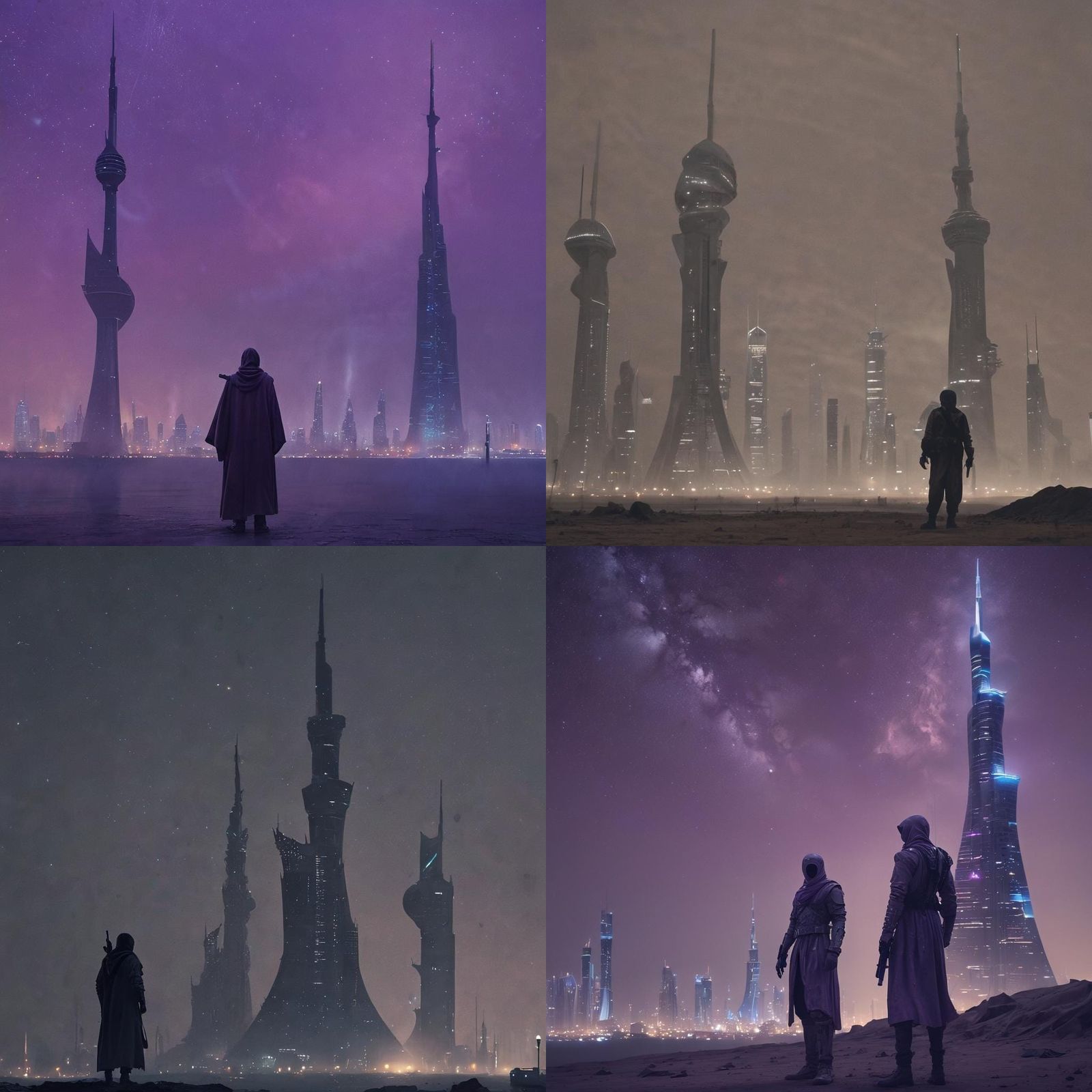 Futuristic Kuwait City at Night in Cybertron Style