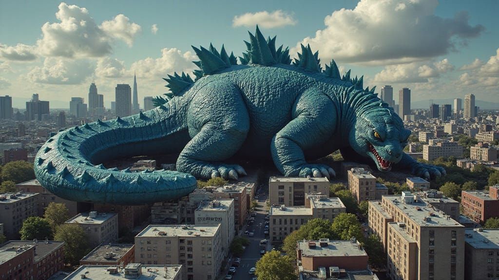 Snorezilla: The Sleepy Kaiju Napping in the City