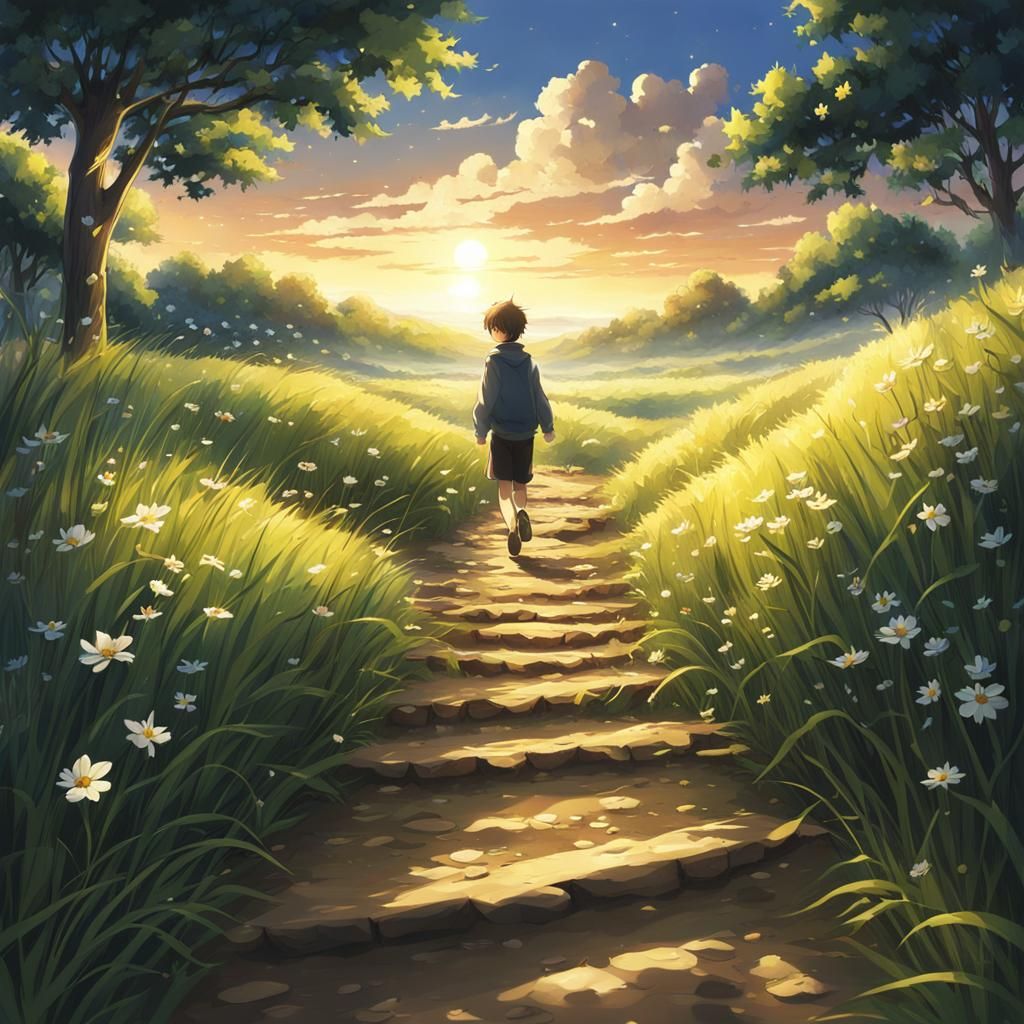 Footprints on a Path: An Anime-Inspired Journey
