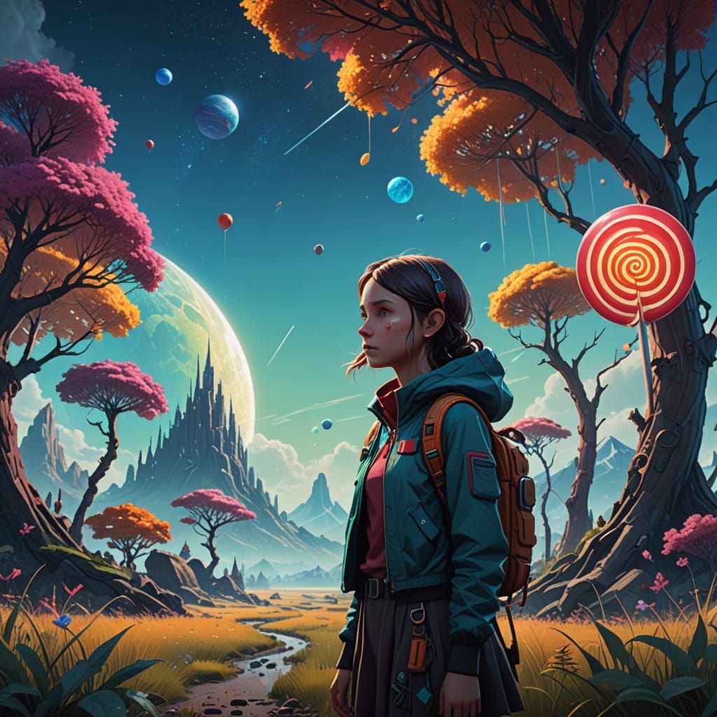 Majestic Fairy Rises from Whimsical Girl's Shadow in Vibrant...