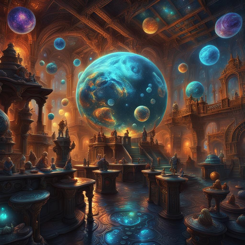 Dark Fantasy Visions of Prosperity in Cosmic Art