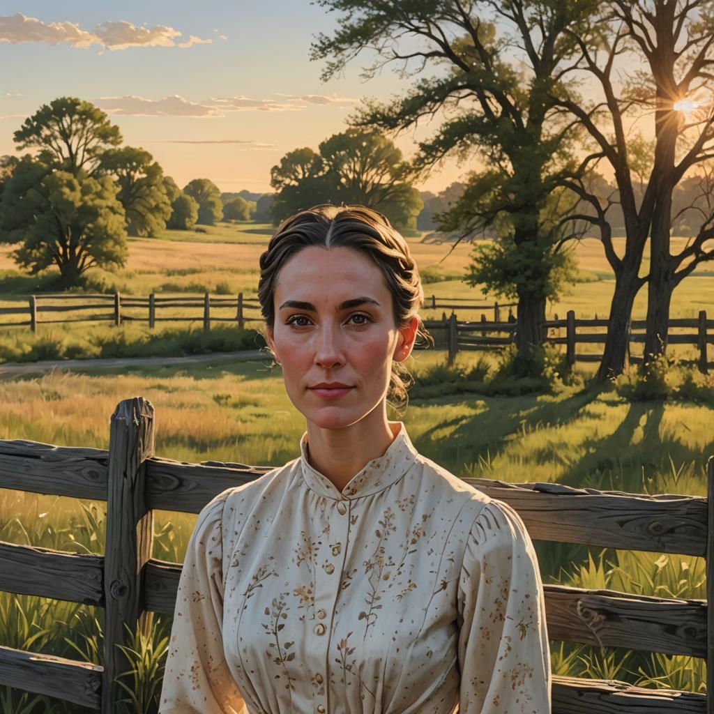 American Realism Portrait in Earthy Tones