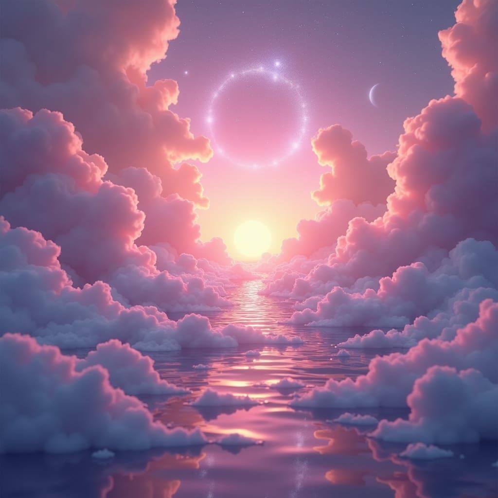 Mauve Celestial Sky Matte Painting in 8k