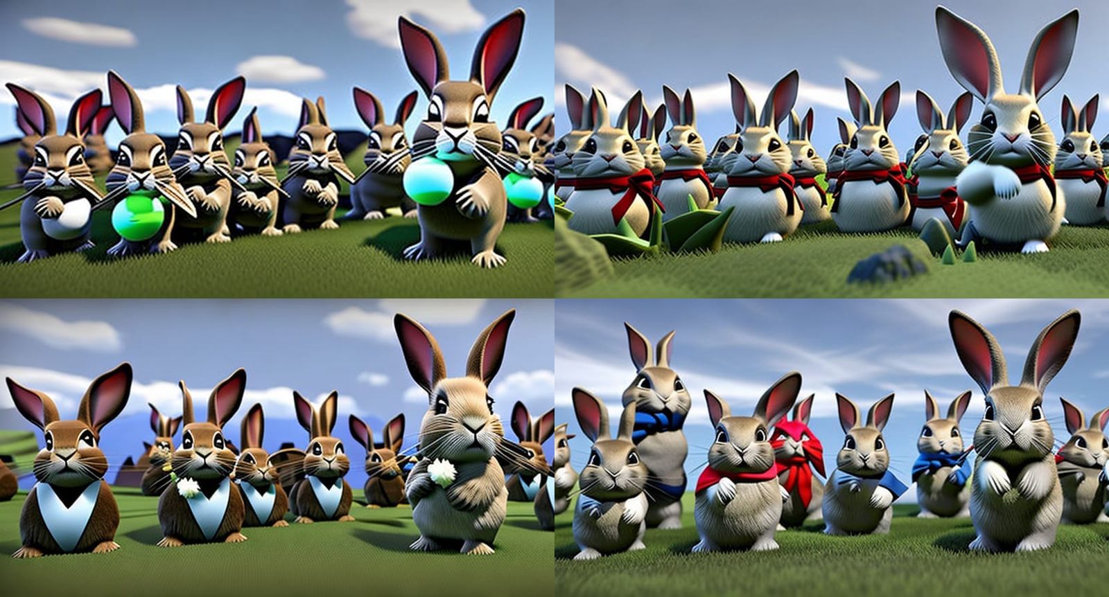 Crystal Rabbit City in Photorealistic 3D