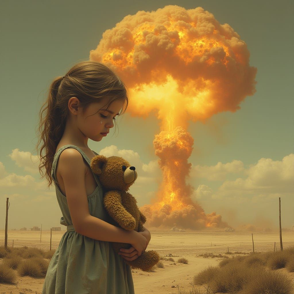 Young Girl Amidst Nuclear Ruin in a Gritty, Hyper-Realistic ...