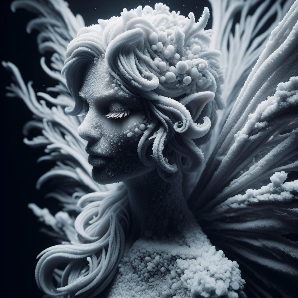 Snow Fairy: A Hyperrealistic Winter Portrait