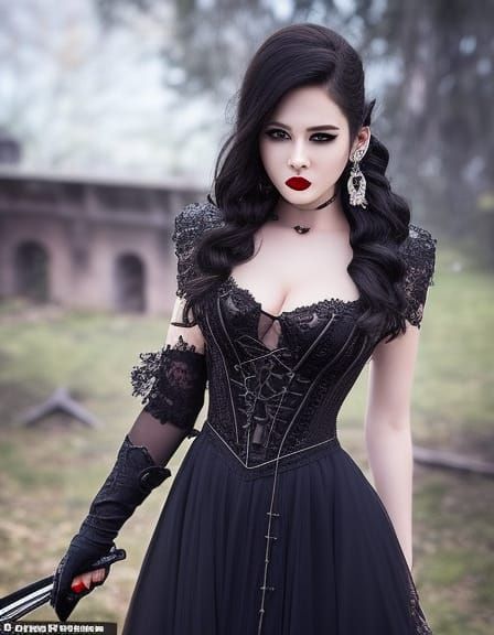 Vampire's Crimson Gaze: A Dark Fantasy Portrait