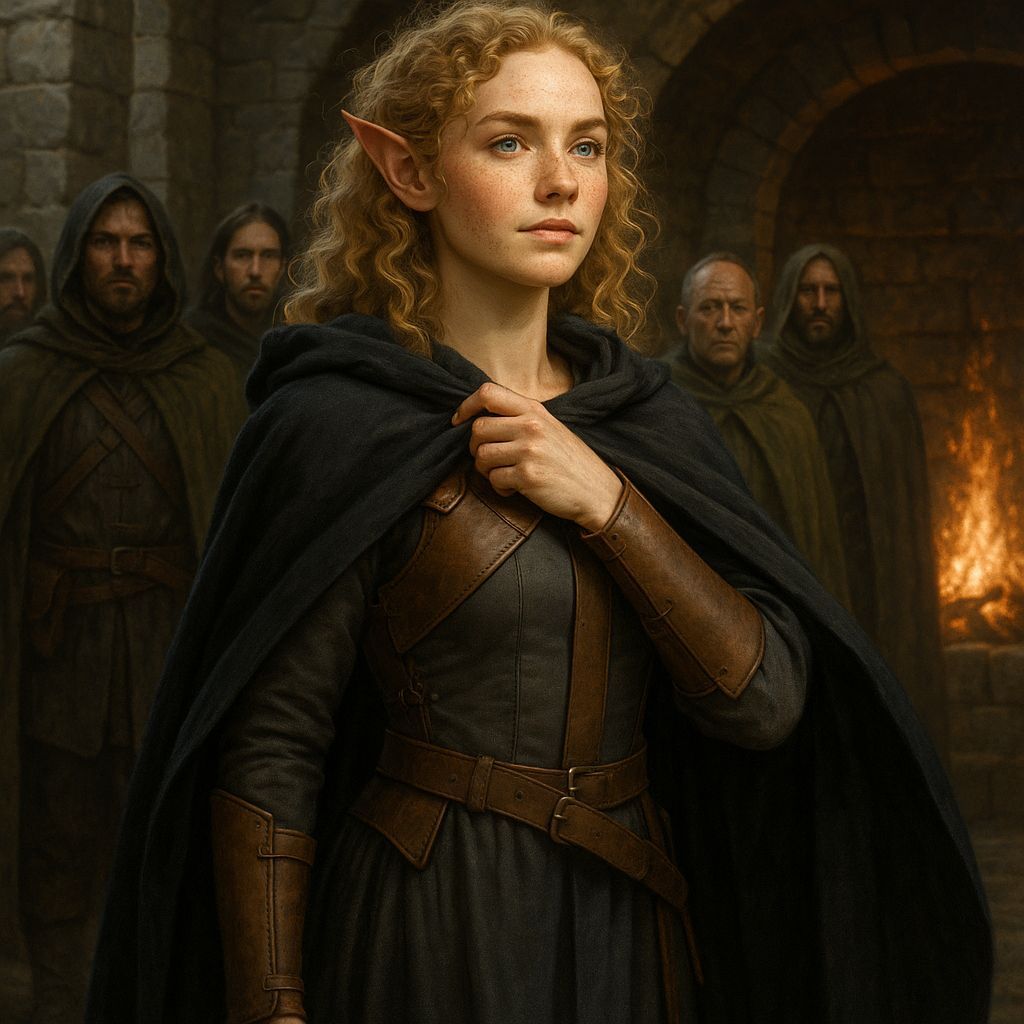 Proud Elf Graduate in Traveling Cloak and Armor