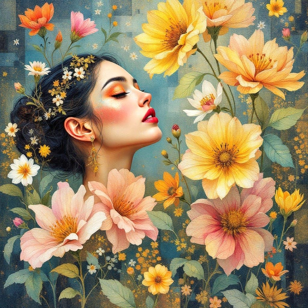 Ethereal Floral Tapestry in Imperial Splendor