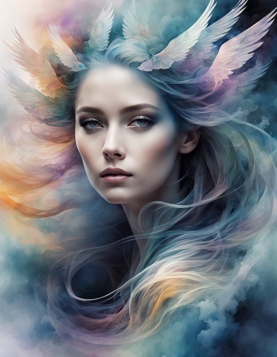 Surreal Pastel Portrait Unfolds