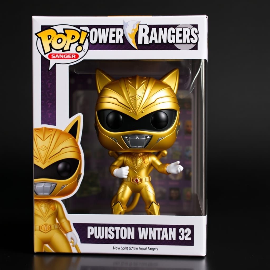 Power Ranger Female funko pop in Gold Spirit of the Bongo animal