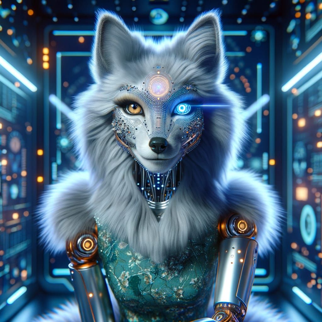 Anthropomorphic AI Girl: Furry and Futuristic