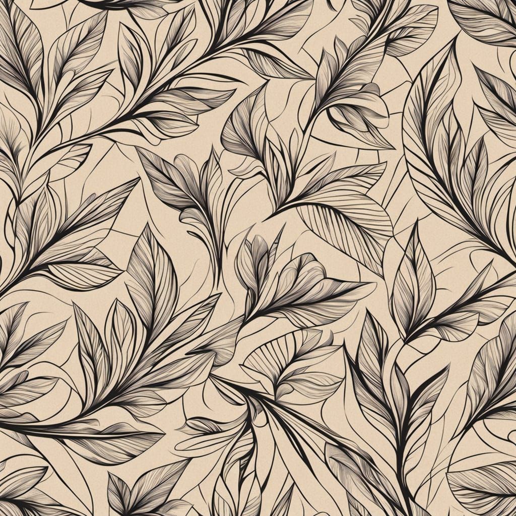 Ethereal Leaf Patterns in Minimalist Style