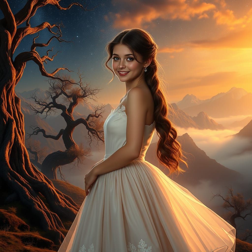 Elegant Girl in Mystical Realm, Rendered in Unreal Engine 5