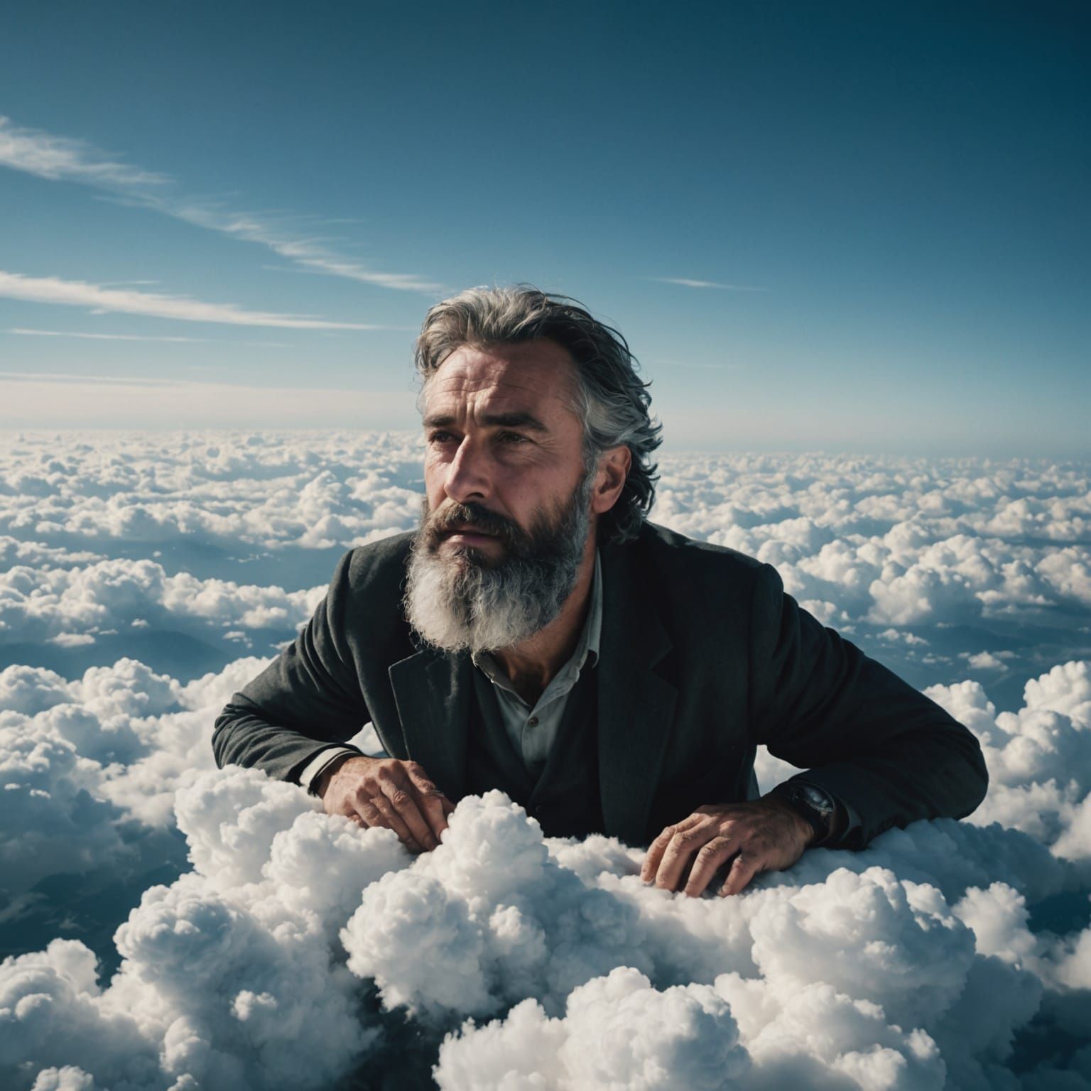 Sad Italian Man Rests on a Cloud
