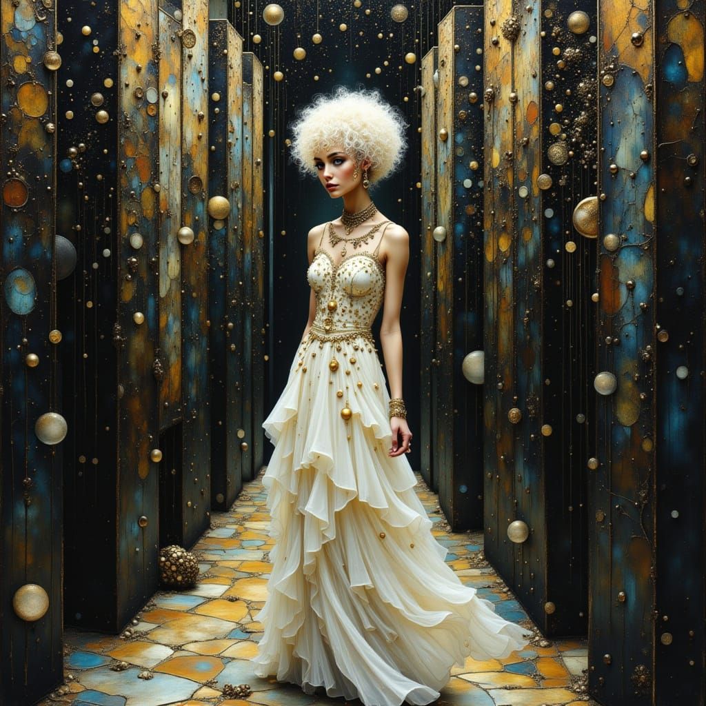 Woman in Iridescent Fantasy World, Digital Painting