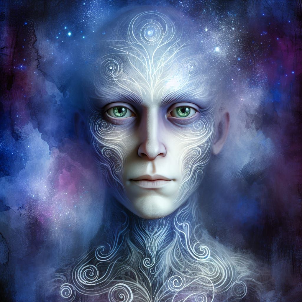 mystical being with an androgynous face