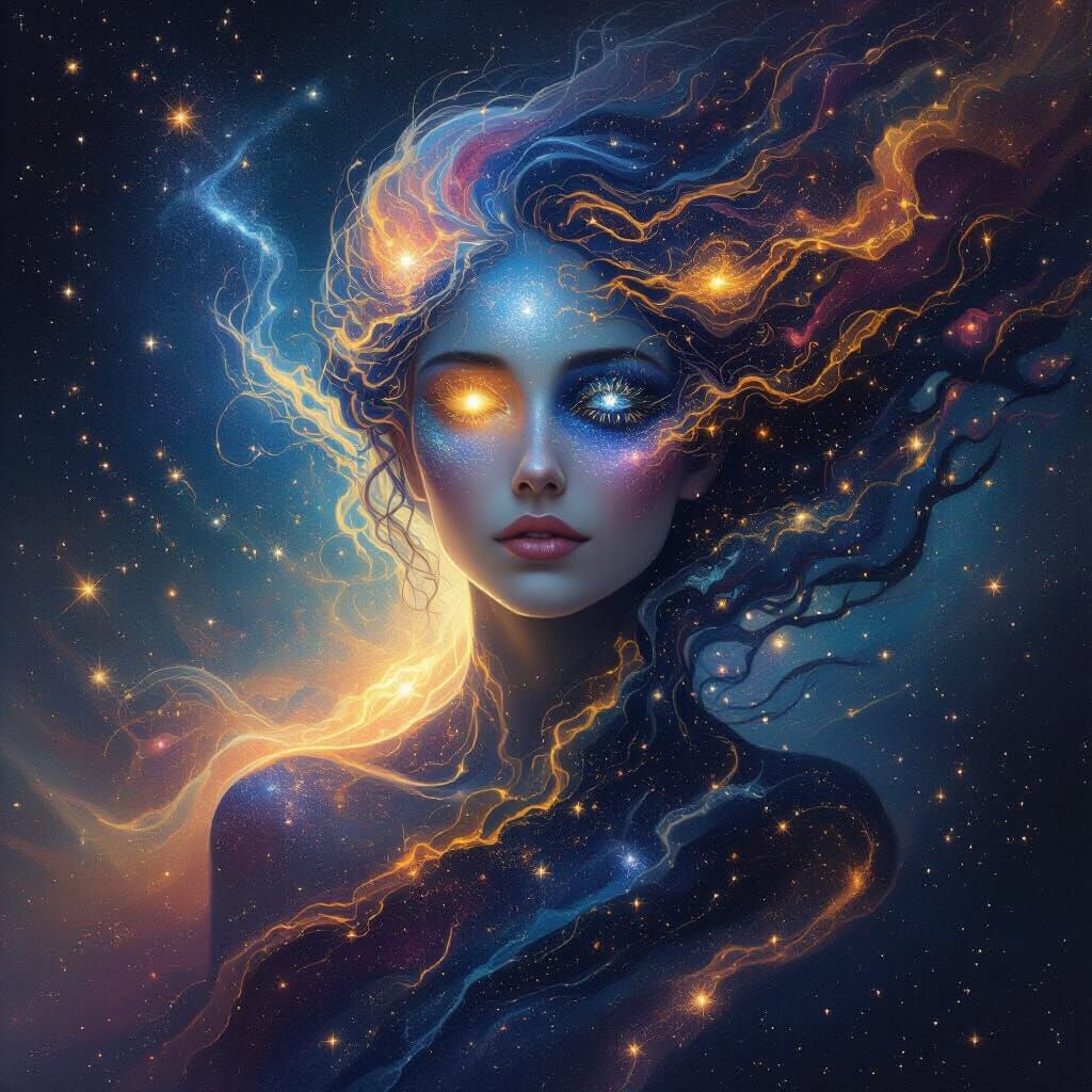 Celestial Woman of Stars and Nebulae