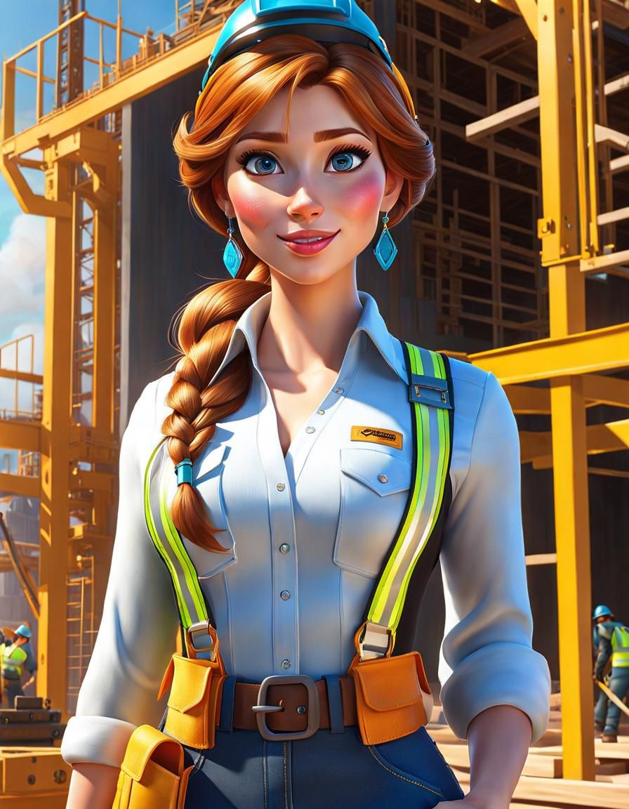 Disney Princess Anna as Construction Worker: Photorealistic ...