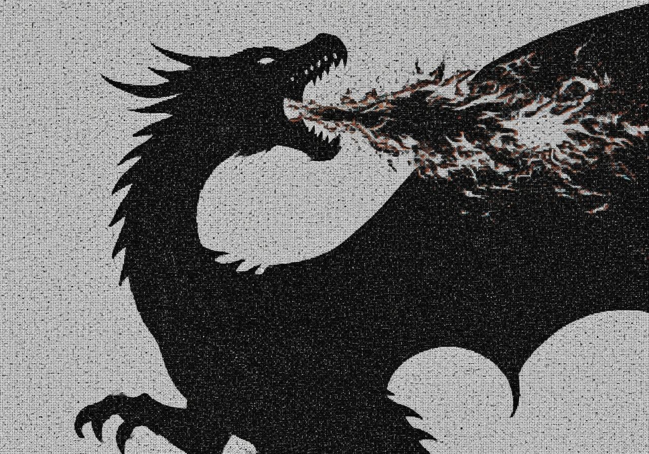 Glitch Art Dragon Supreme Inferno