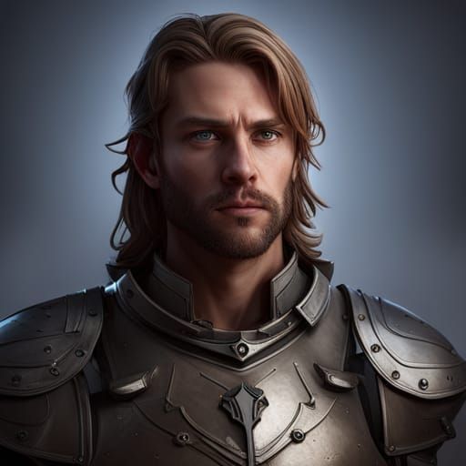 Heroic Knight Portrait in Detailed Armor