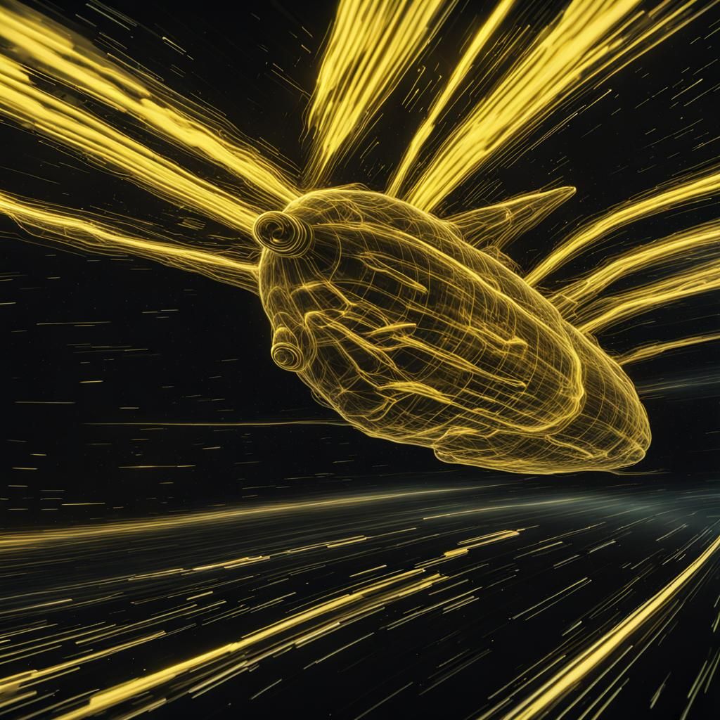 Spaceship Enters Hyperspeed in Deep Space