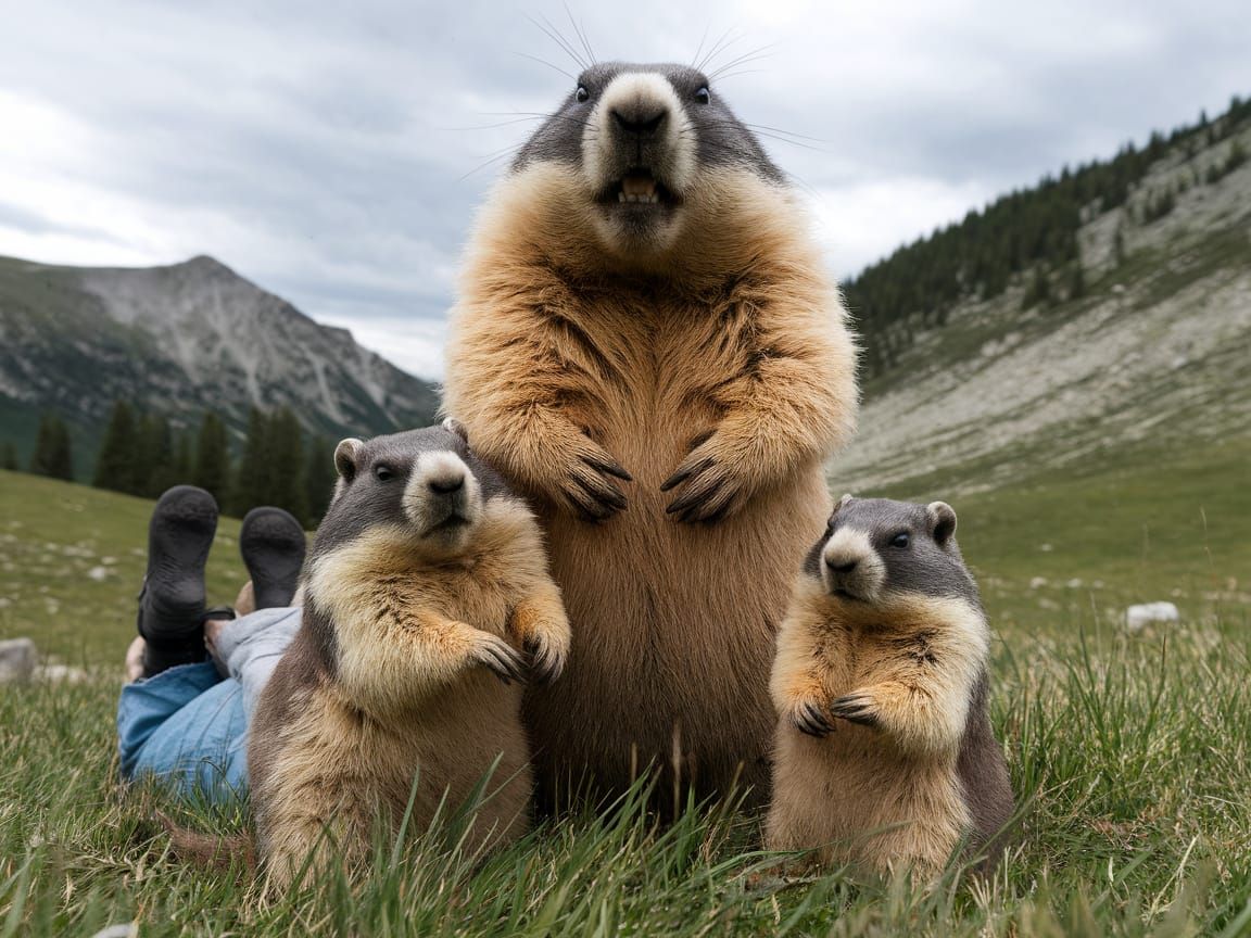Photographer Captures Angry Marmots in Mountain Pasture