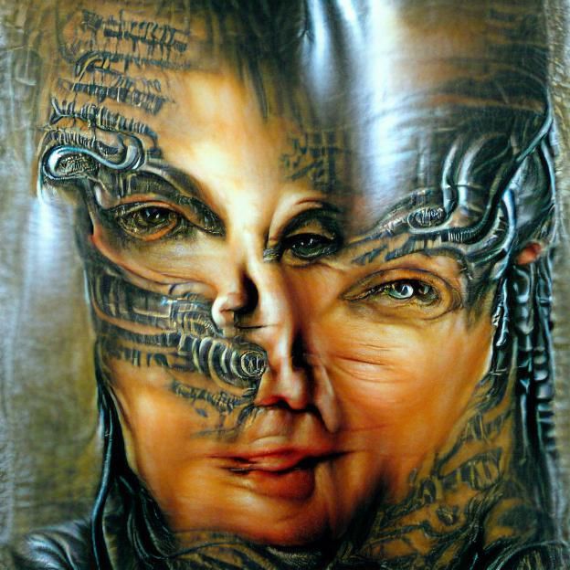 Portrait of Woman with Forehead Tattoos