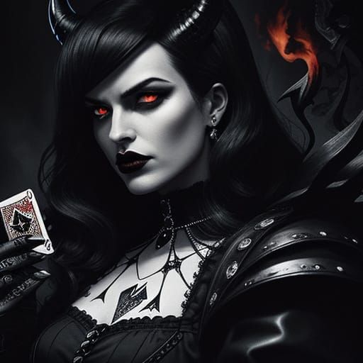 Fiery Devil on Queen of Ace in Film Noir