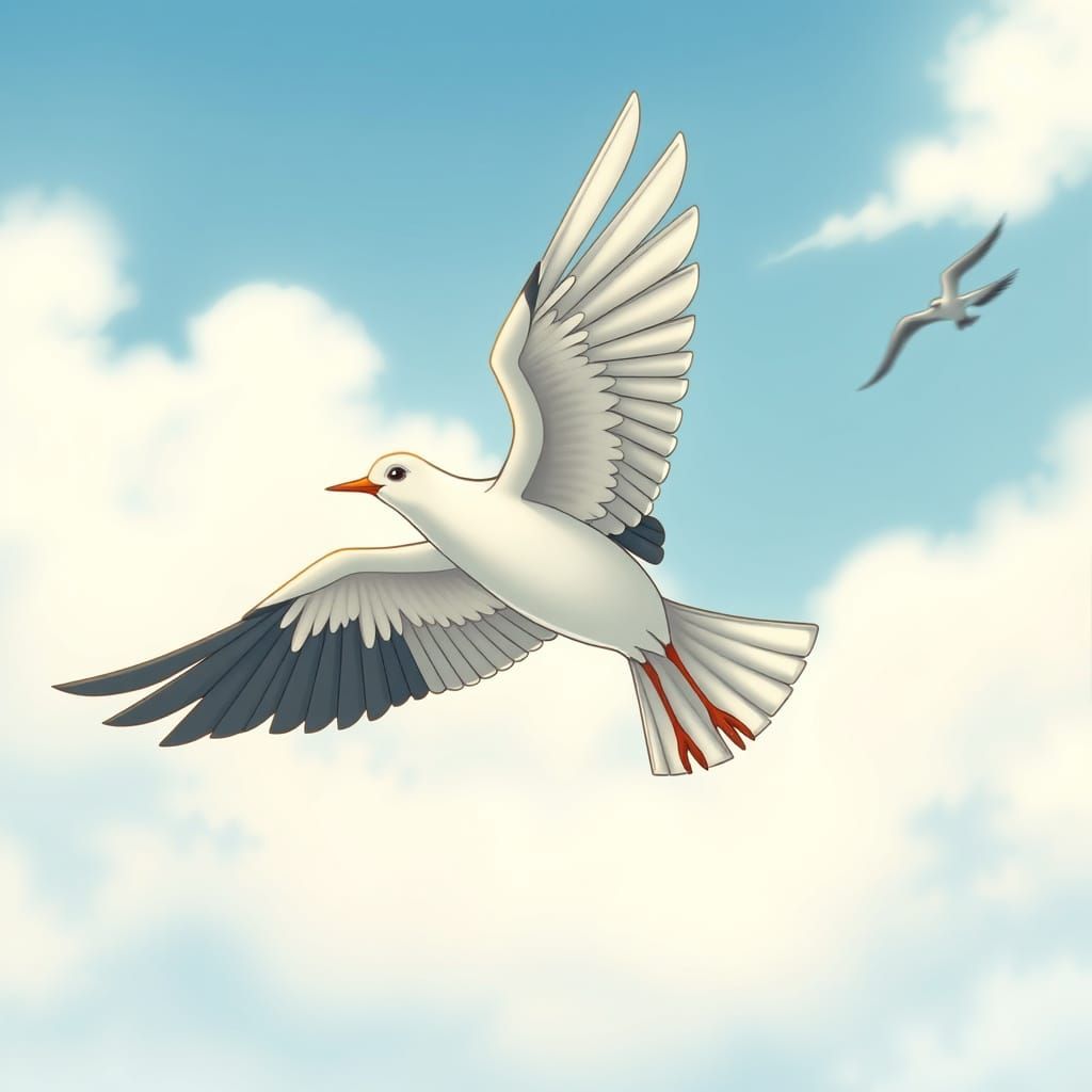 Bird in Flight, Whimsical Animation