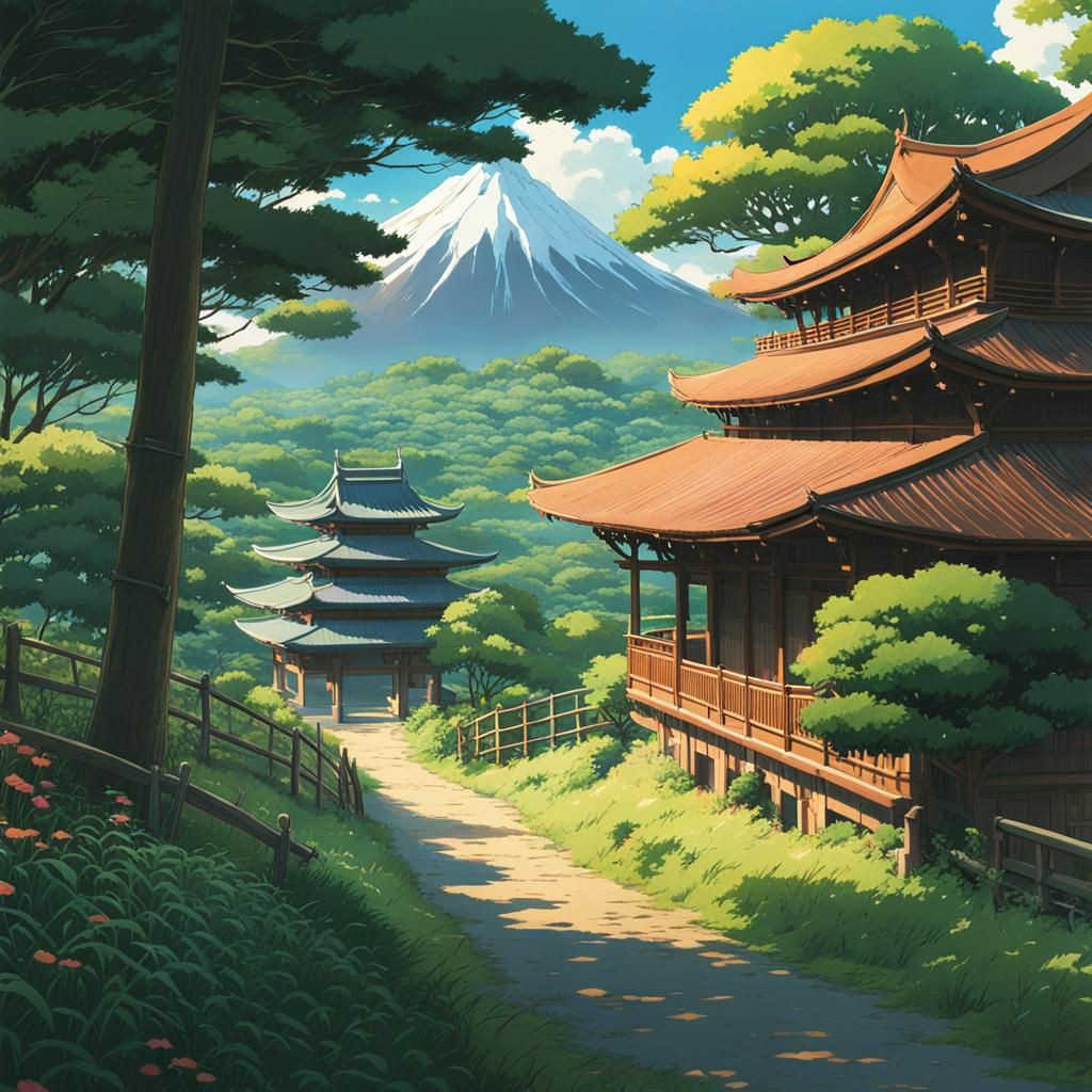 Anime Japanese Landscape by Makoto Shinkai